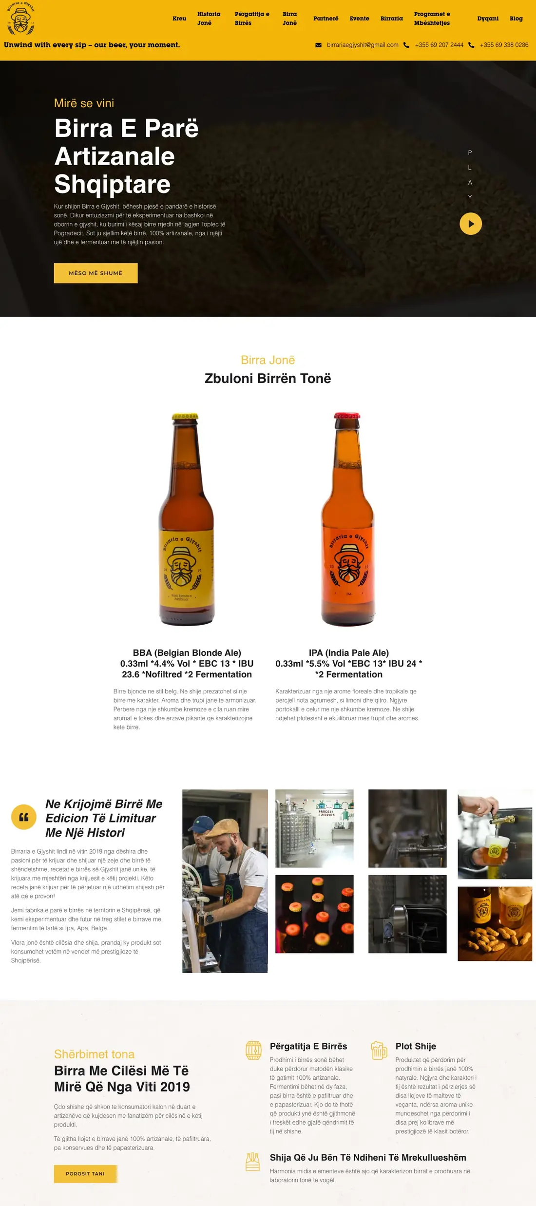 Birraria e Gjyshit website homepage