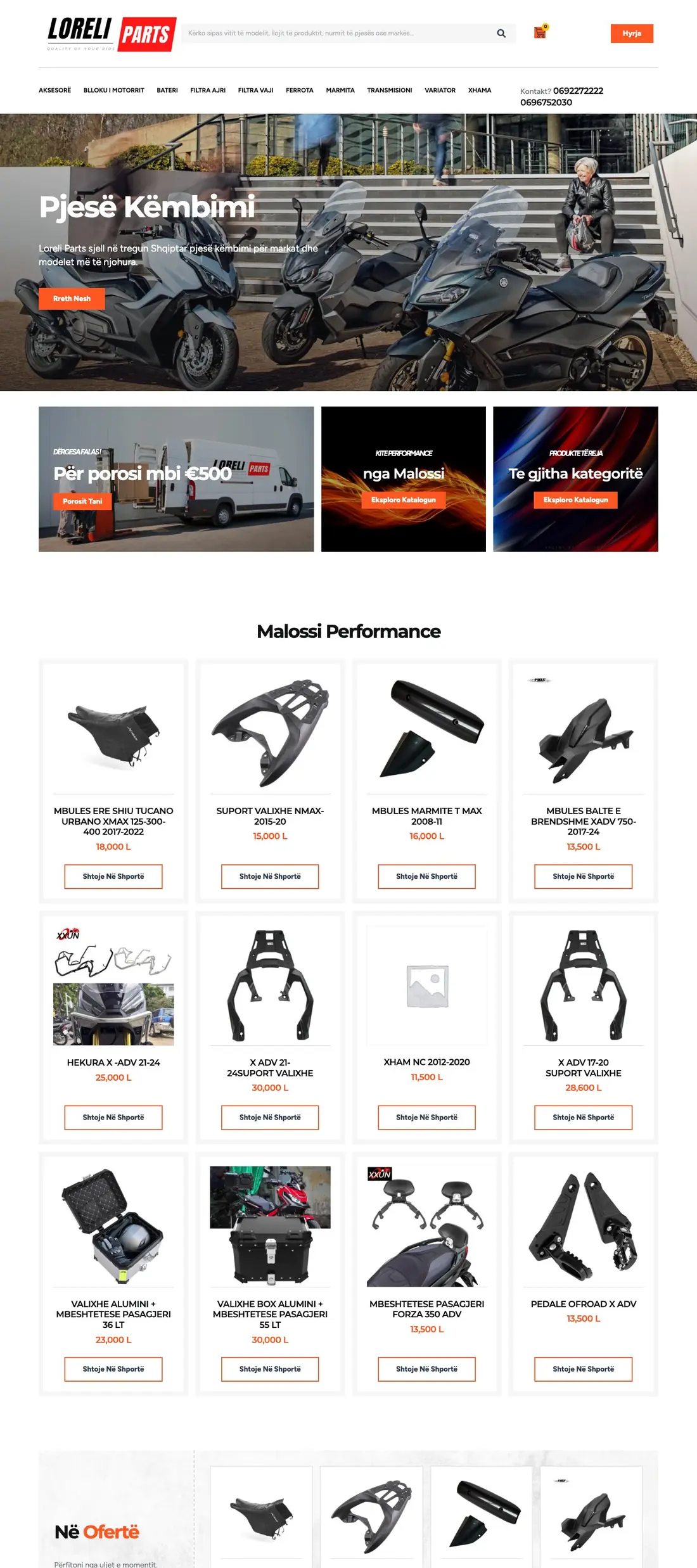 Loreli Parts website homepage
